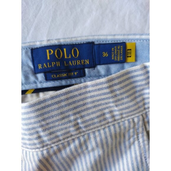 POLO RALPH LAUREN, Cotton shorts, with white and blue stripes, for men, size 36. - Picture 4 of 12